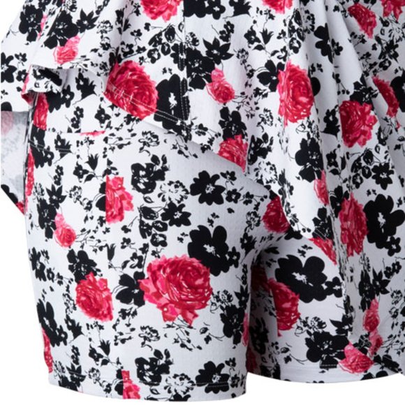 Ibkul Linited Edition 14in Swing Skort Xenia Red and Black Floral NWT - Picture 5 of 14